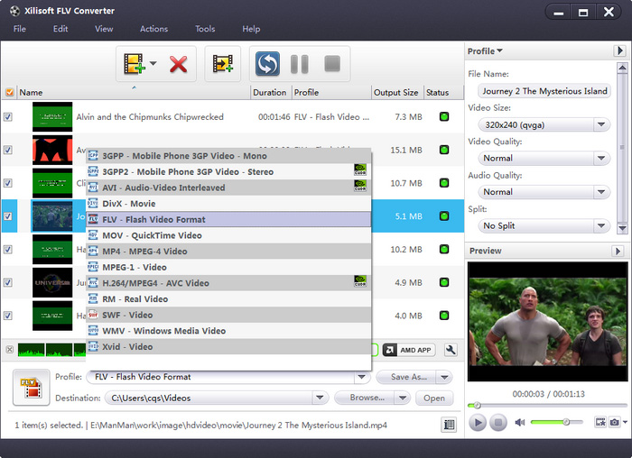Xilisoft FLV Converter - AVI to FLV converter